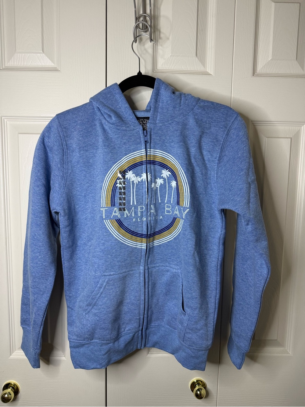 Tampa Bay Light Blue Zip-Up Hoodie Sweatshirt